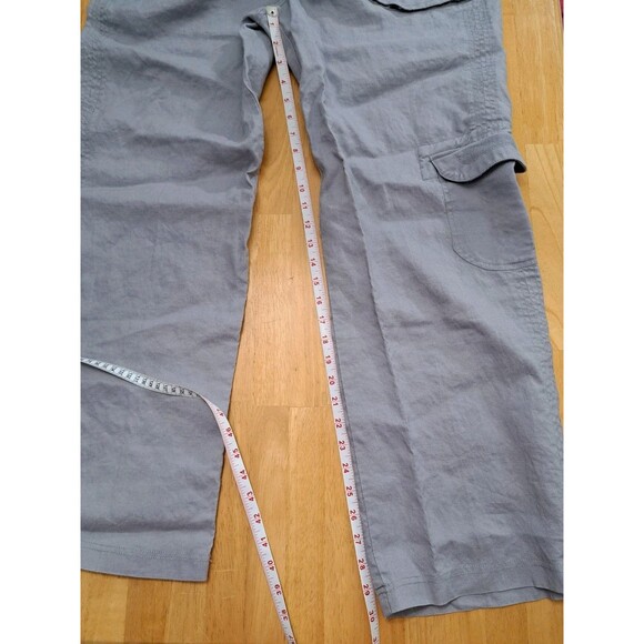 Soft Surroundings Womens Medium Gray Wide Leg Elastic Waist Pull On Cargo Pants - Picture 8 of 12